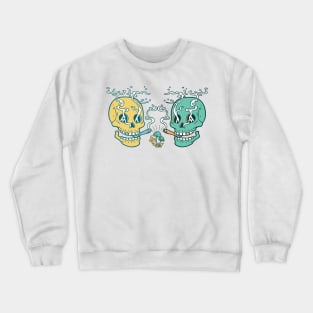 Weed Smoking Skull Crewneck Sweatshirt